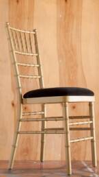 Gold Tiffany Chair with black seas