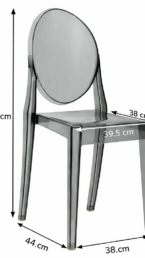 Smoke Grey Ghost Chairs dimensions